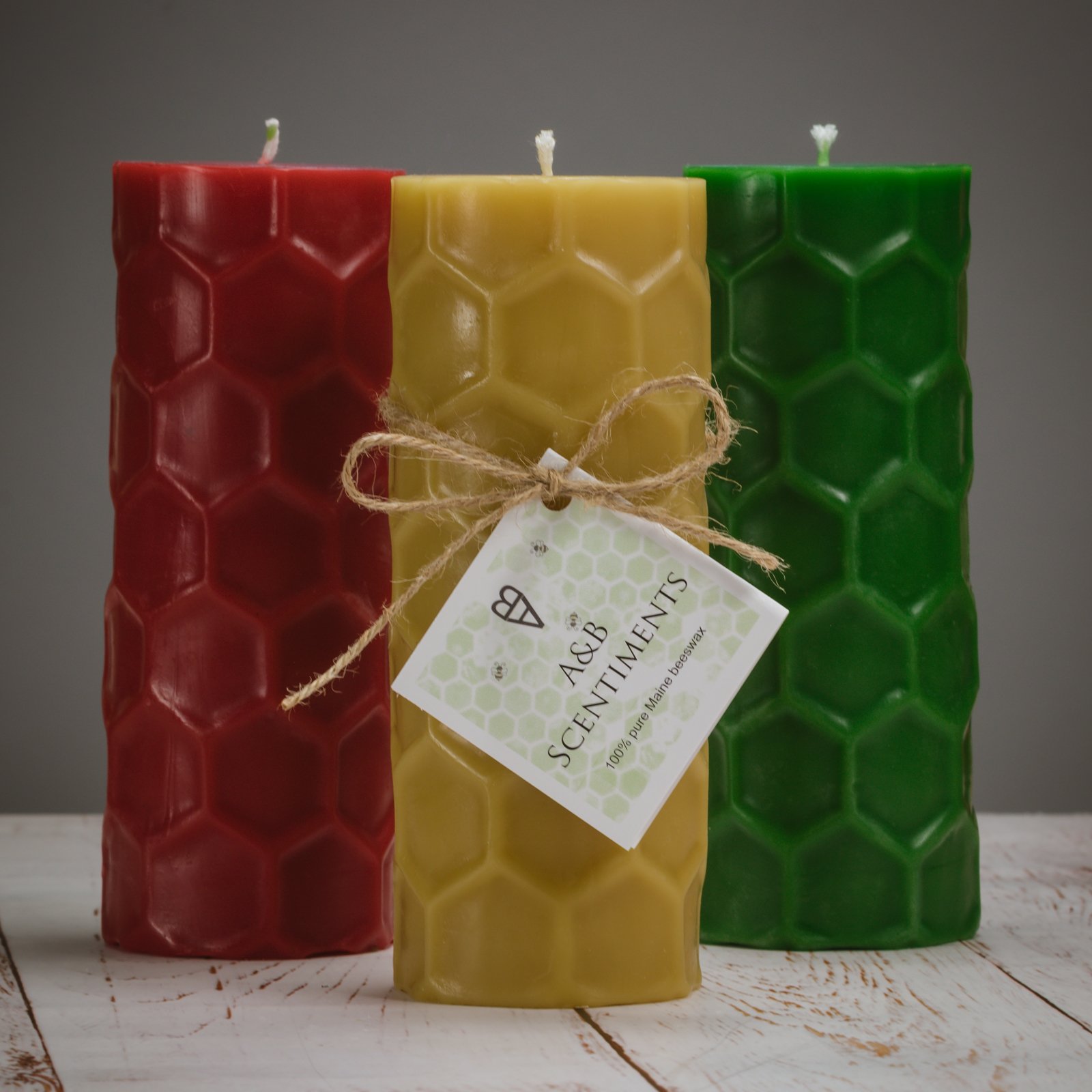Pure Beeswax Smooth Hexagon Candle